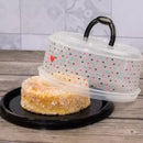 Large 10 Inch Cake Holder Tray Container with Cover and Cheese Storage Plasutil | Container for Fridge Set, with Handles & Lid 2-Pc