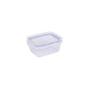 Recipiente de plástico para almacenar alimentos con cierre hermético, 18,6 fl oz, transparente, azul Plasutil | Recipiente rectangular para preparación de comidas | Apto para microondas, lavavajillas y congelador | Sin BPA 9383
