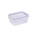 Plastic Food Storage Container with Hermetic Closure, 30.77 fl oz Clear Blue Plasutil | Rectangle Meal Prep Container | Microwave, Dishwasher, and Freezer Safe | BPA-Free 9386