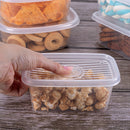 Rectangular Plastic Food Storage Container with Pop Lid Transparent 17.58 Fl Oz Plasutil | Meal Prep Box | BPA-Free 5773T