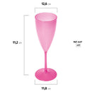 Neon Champagne Glass Pink/Blue/Yellow 6.08 Fl Oz Plasutil