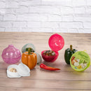 Vegetable / Fruit Storage Containers Bundle for Refrigerator Plasutil | Lemon Tomato Garlic Onion Shaped & Garlic Crusher Food Storage | Containers with Lids | Pack of 6