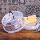 Bandeja grande para tartas de 10 pulgadas con tapa y recipiente para guardar queso | Juego de recipientes para frigorífico, con asas y tapa, 2 piezas