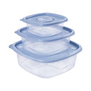 3 Pieces Square Plastic Meal Prep Set | BPA-Free Food Storage Container with Pop Lid Plasutil