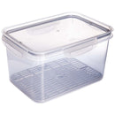 Contenedor de almacenamiento de alimentos para refrigerador de 135,25 fl oz con cierre hermético Plasutil | Refrigerador de plástico libre de BPA con drenaje y tapa extraíbles