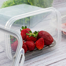 Contenedor de almacenamiento de alimentos para refrigerador de 135,25 fl oz con cierre hermético Plasutil | Refrigerador de plástico libre de BPA con drenaje y tapa extraíbles