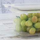 Contenedor de almacenamiento de alimentos para refrigerador de 40,57 fl oz con cierre hermético Plasutil | Refrigerador de plástico libre de BPA con drenaje y tapa extraíbles