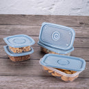 18 Pieces Rectangular Plastic Meal Prep Set | BPA-Free | Food Storage Container with Pop Lid Plasutil