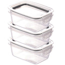 Recipiente de plástico para almacenar alimentos con cierre hermético, 30,77 fl oz, gris transparente Plasutil | Recipiente rectangular para preparación de comidas | Apto para microondas, lavavajillas y congelador | Sin BPA 7827
