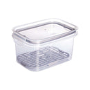 Contenedor de almacenamiento de alimentos para refrigerador de 40,57 fl oz con cierre hermético Plasutil | Refrigerador de plástico libre de BPA con drenaje y tapa extraíbles