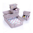 Plasutil 6 Multipurpose Storage Baskets, Stackable, BPA Free, Four Sizes