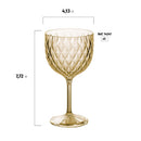 Plasutil Vintage Gin Glasses | 6 Pieces | Unbreakable | Reusable | Crystal Clear Acrylic | 18.26 oz